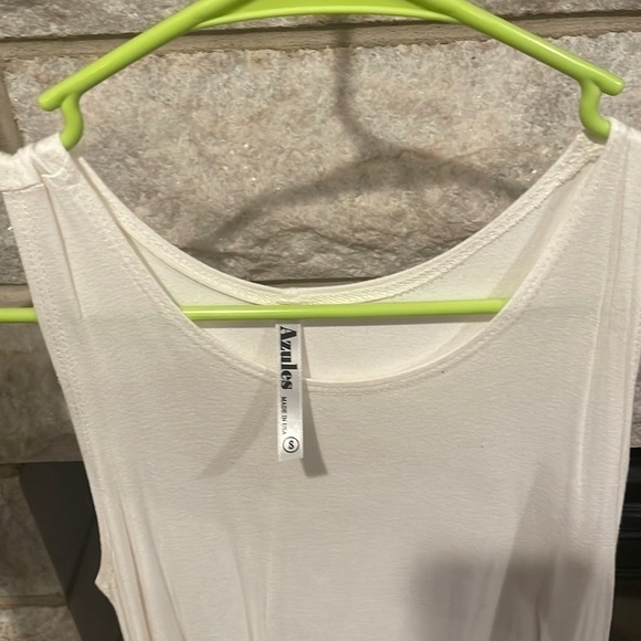 Azules Sleeveless White Tunic Tank Sz Small - Picture 2 of 4